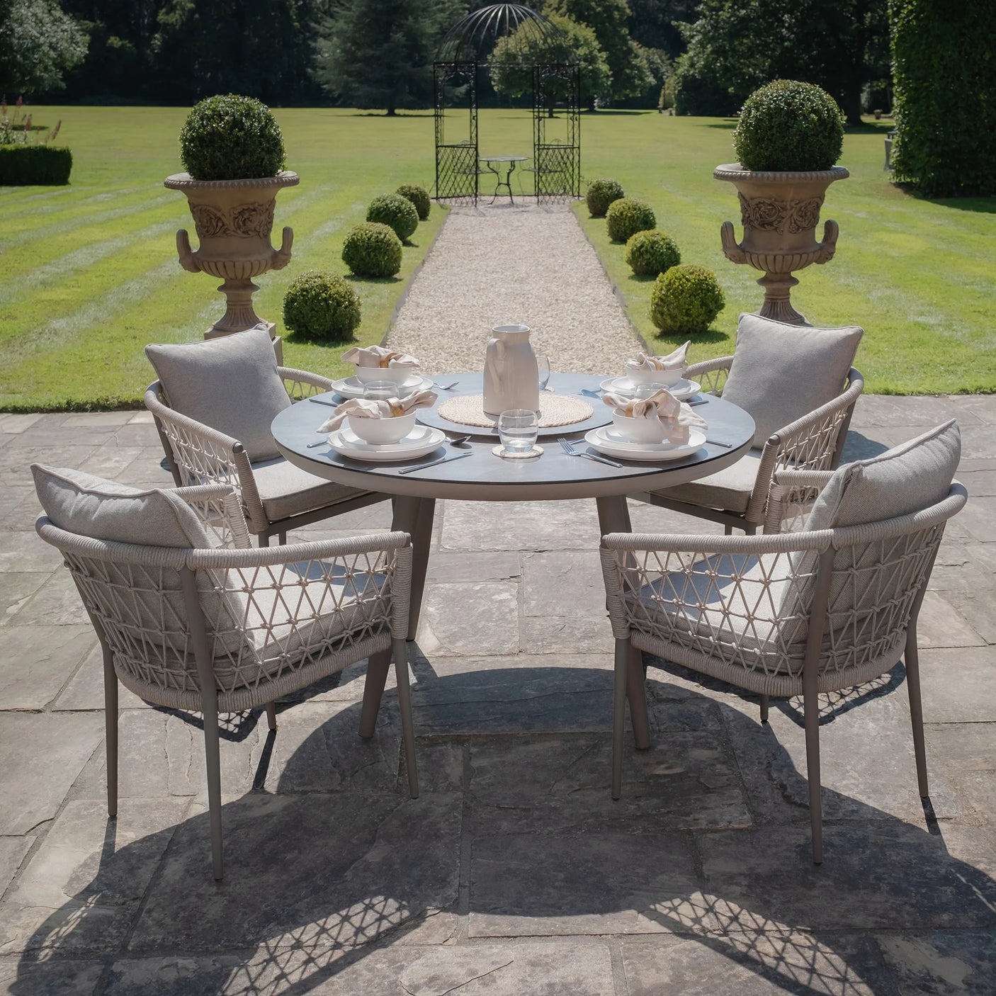 Monaco 4 Seat Round Dining Set