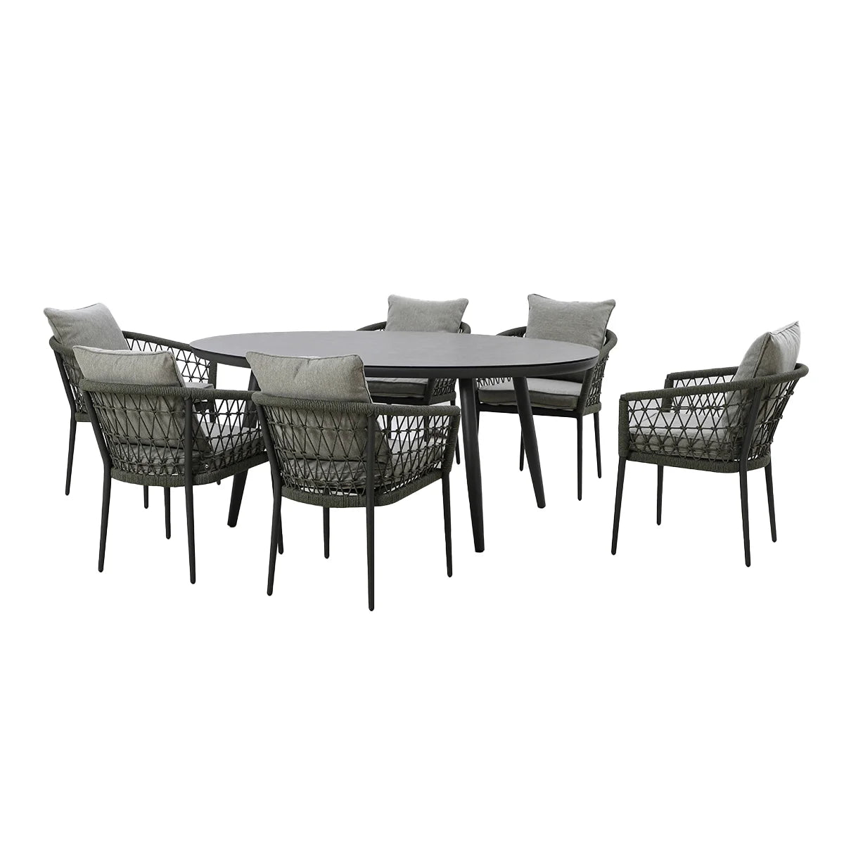 Monaco 6 Seat Oval Dining Set