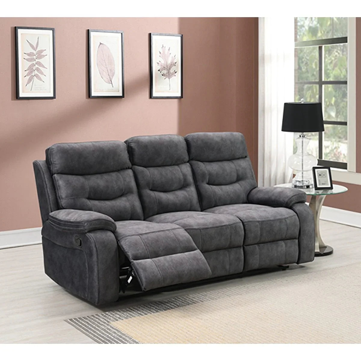 Carrie 3 Seater Recliner Dark Grey