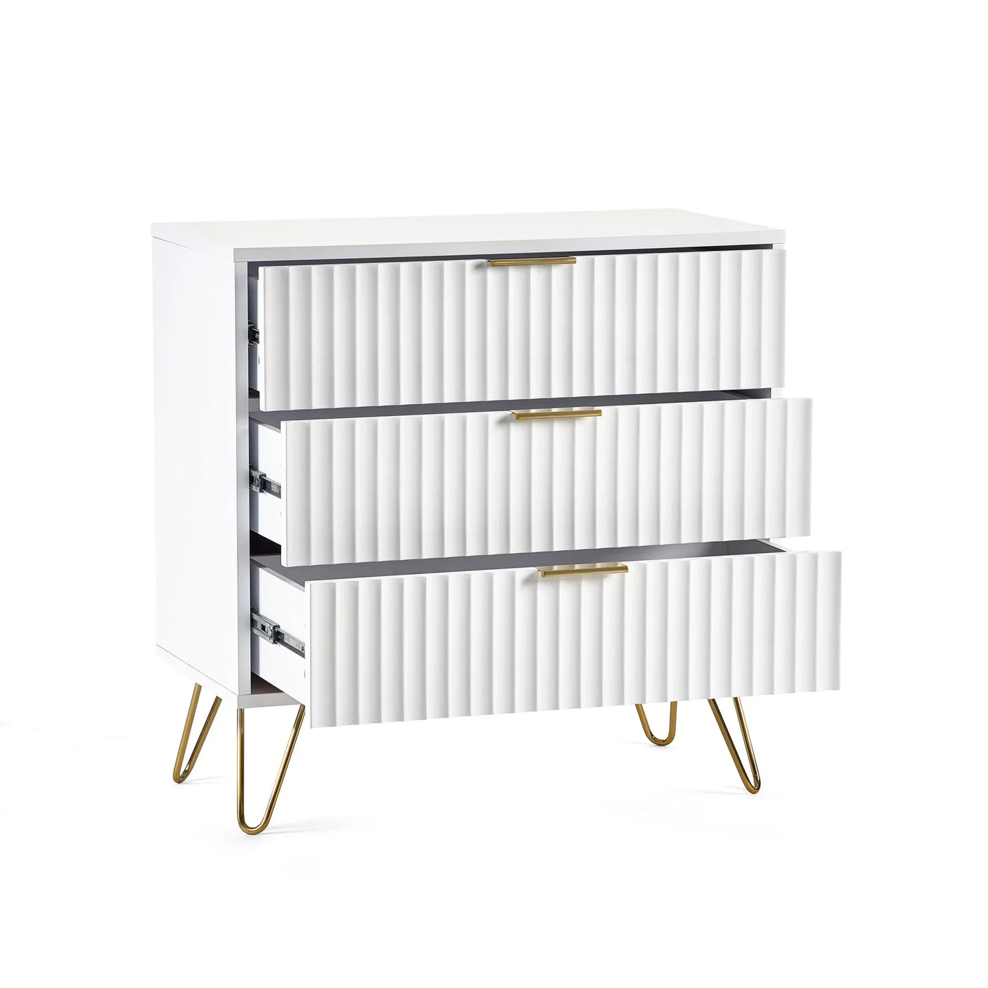 Murano 3 Drawer Chest - White - MUR002