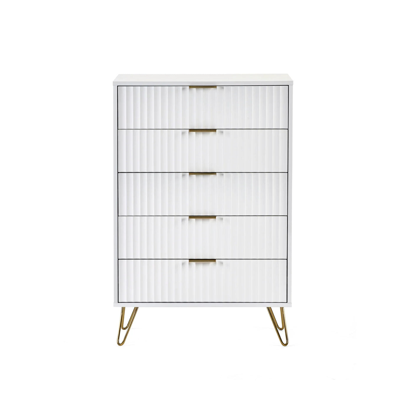 Murano 5 Drawer Chest - White - MUR004