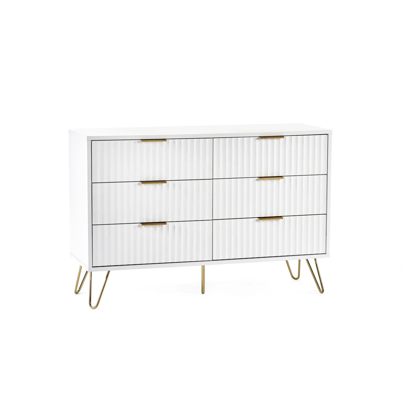Murano 6 Drawer Chest - White - MUR005