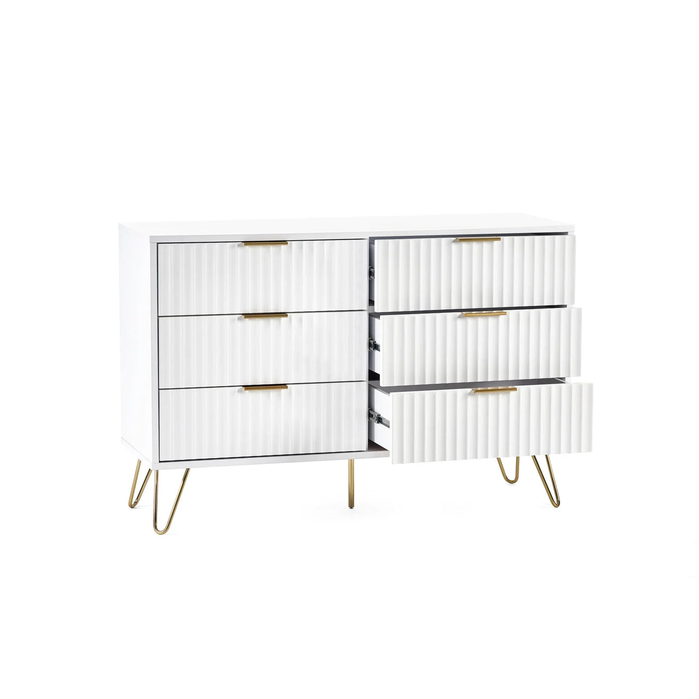 Murano 6 Drawer Chest - White - MUR005
