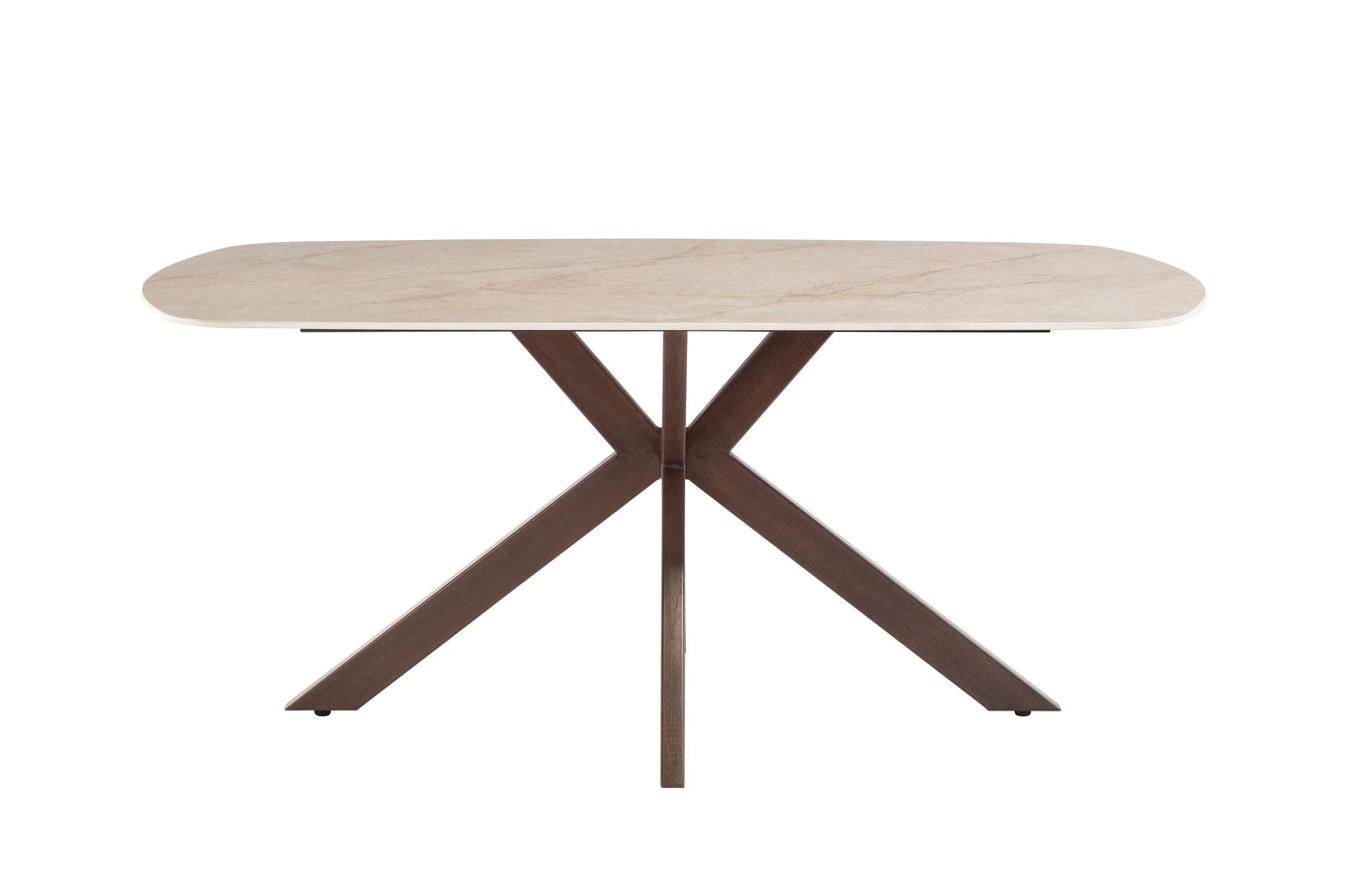 Elegant 1.8m Dining Table in Shakespeare Ivory with Wenge Legs