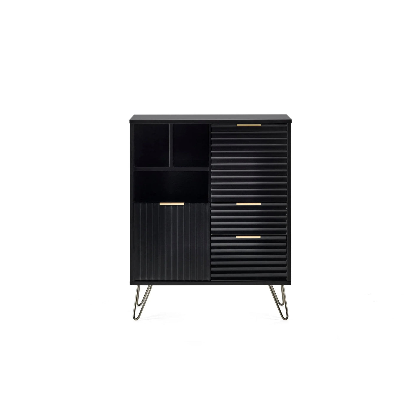 Murano 2 Door 2 Drawer Sideboard - Black - MUR105