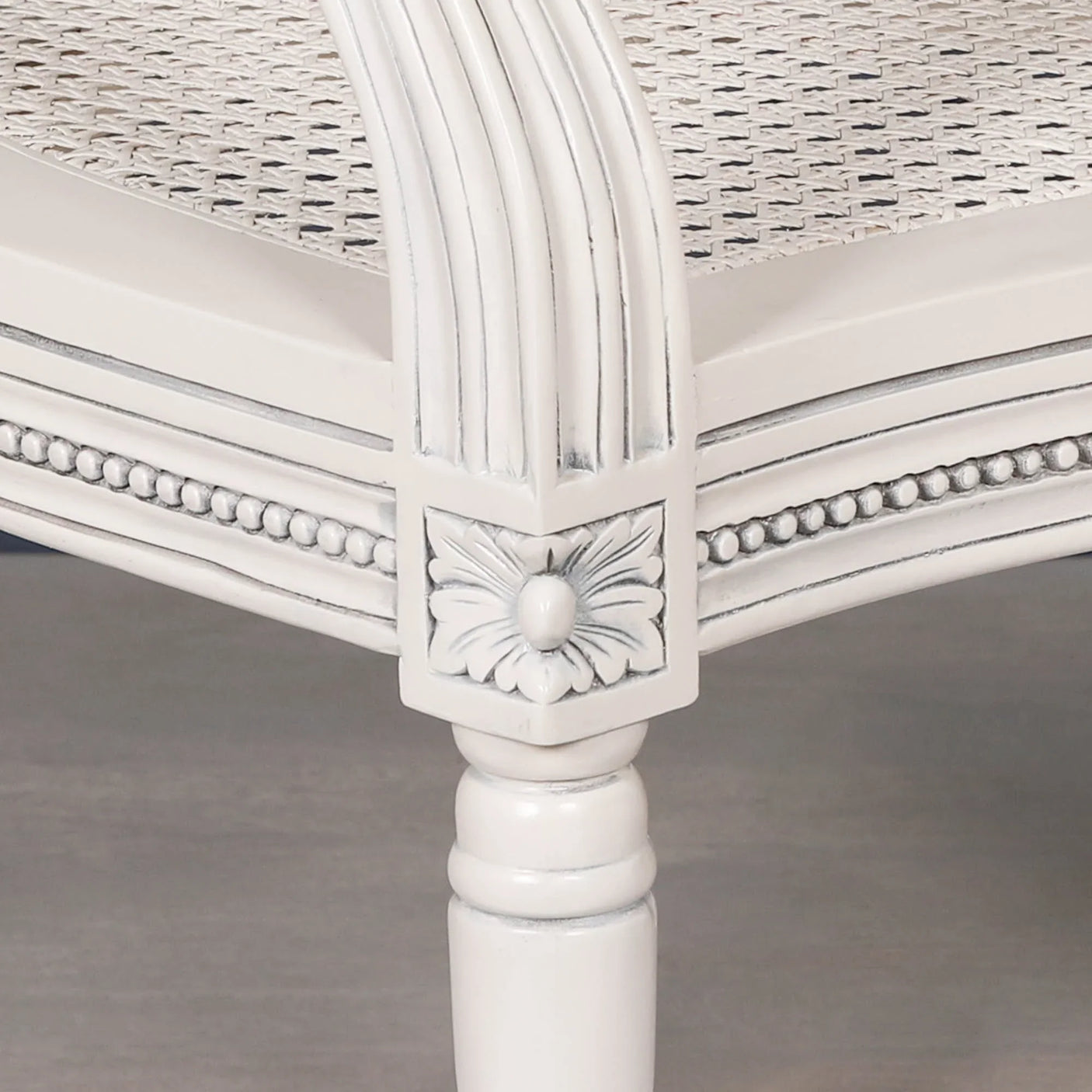 Off White Chateau Rattan Dining / Bedroom Arm Chair