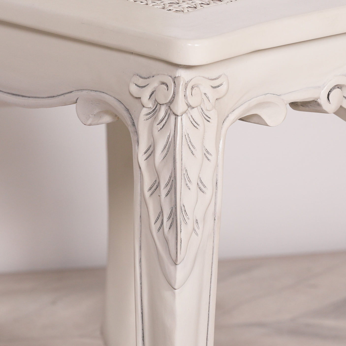 Off White Rattan Dining / Bedroom Chair