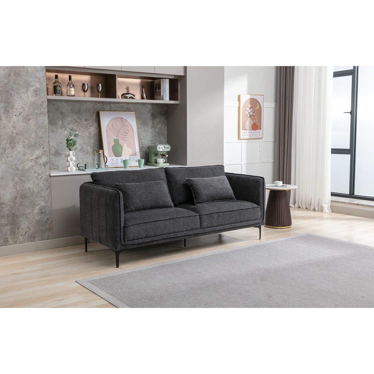 Landon 3 Seater Dark Grey