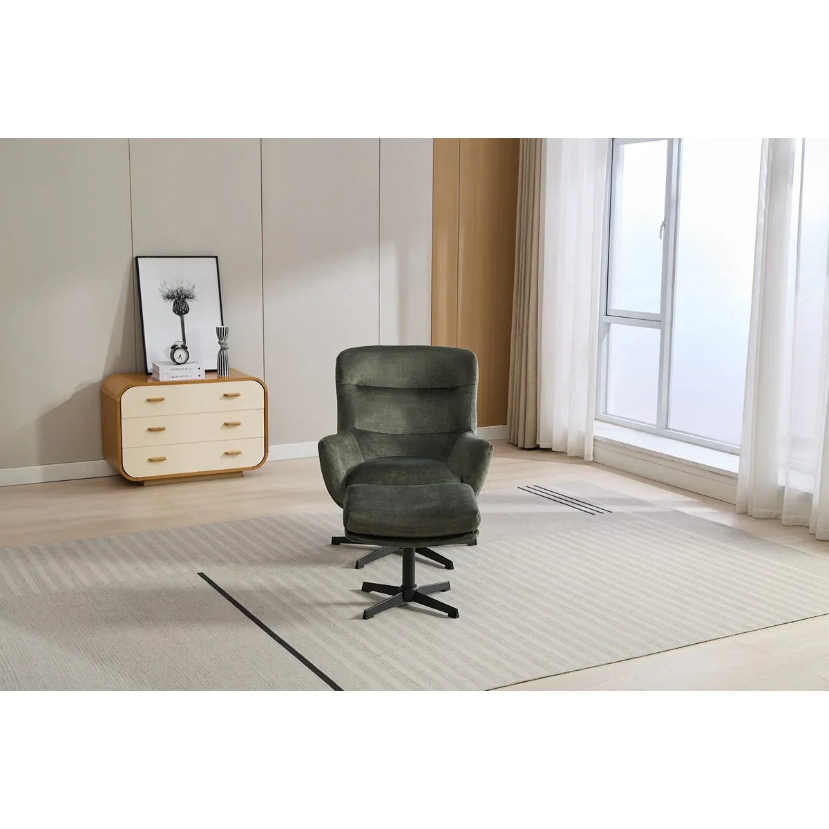 Isla Swivel Recliner With Footstool