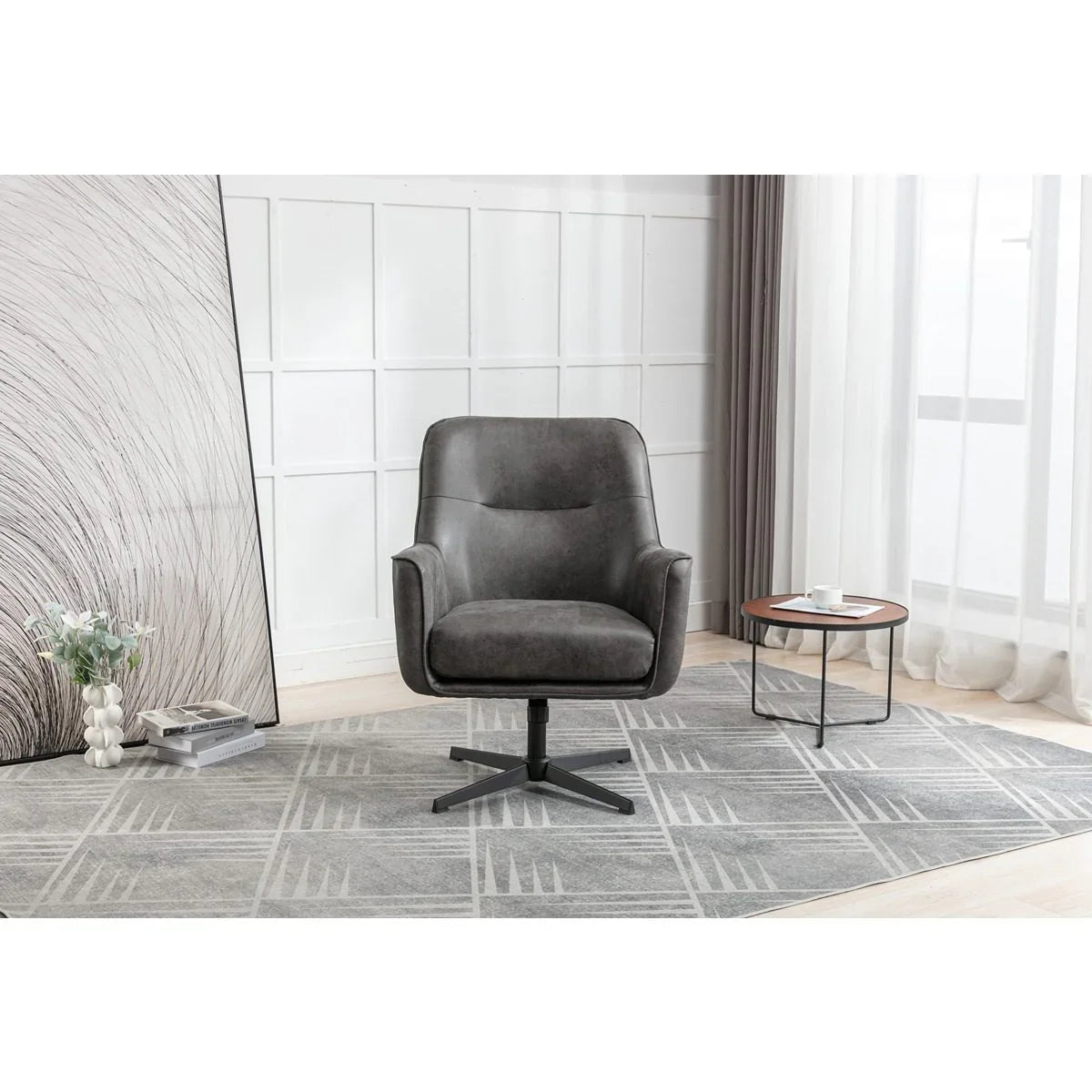 Felicia Swivel Chair Charcoal