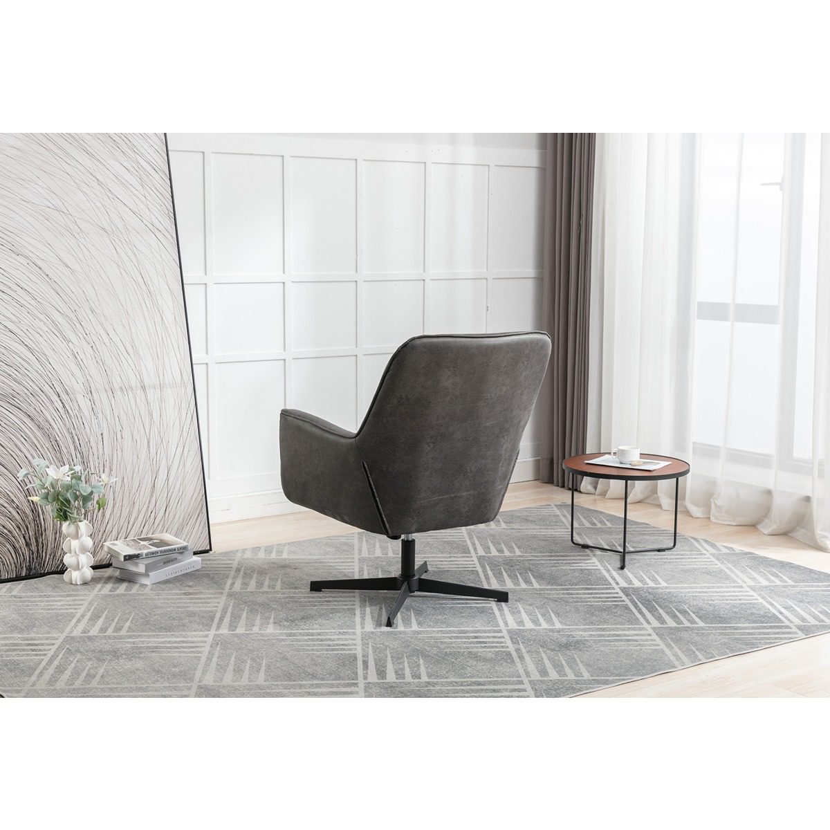 Felicia Swivel Chair Charcoal