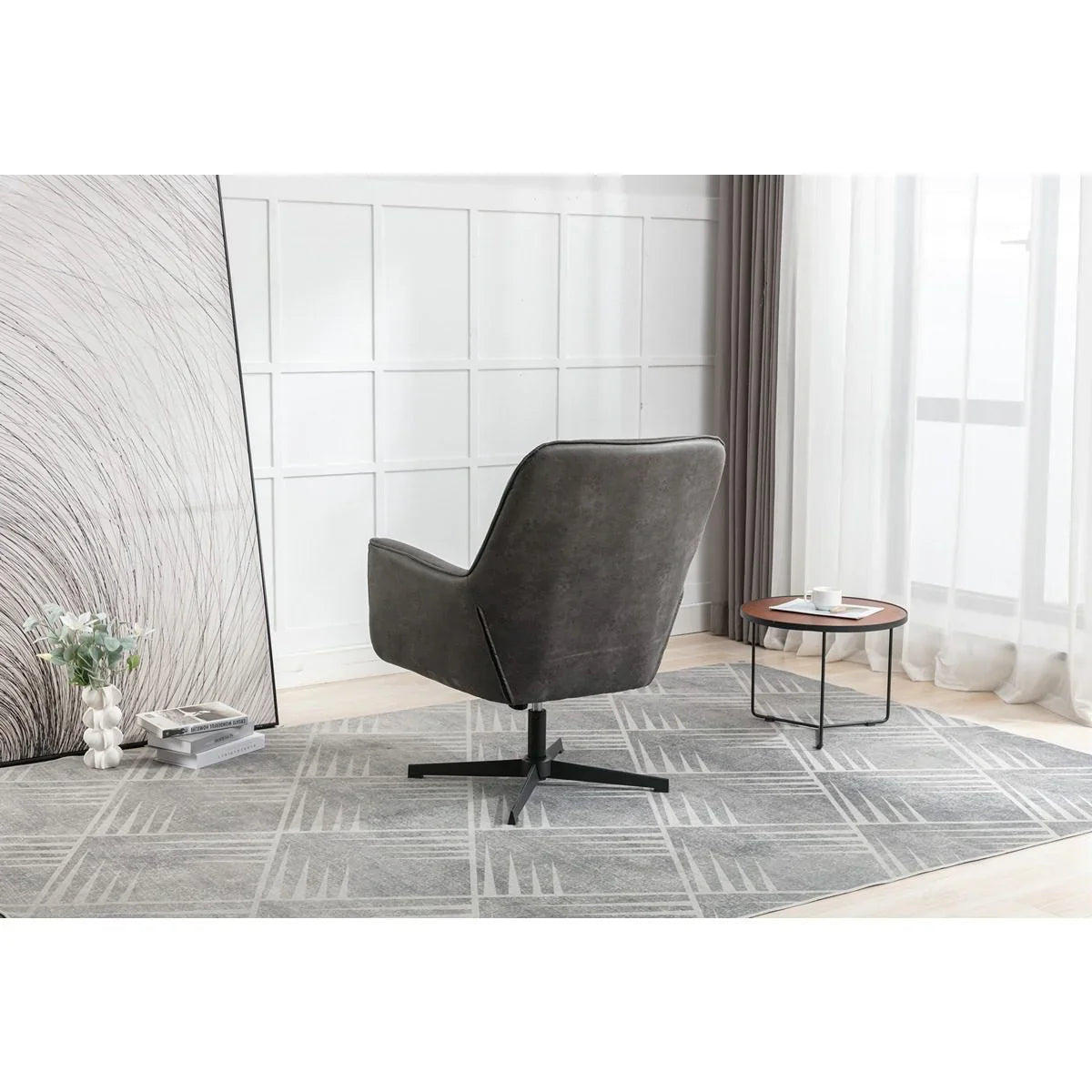 Felicia Swivel Chair Charcoal