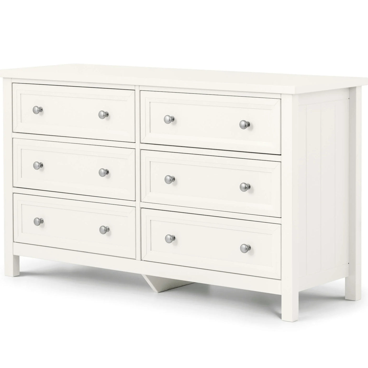 Maine 6 Drawer Wide Chest - Black - MAI155