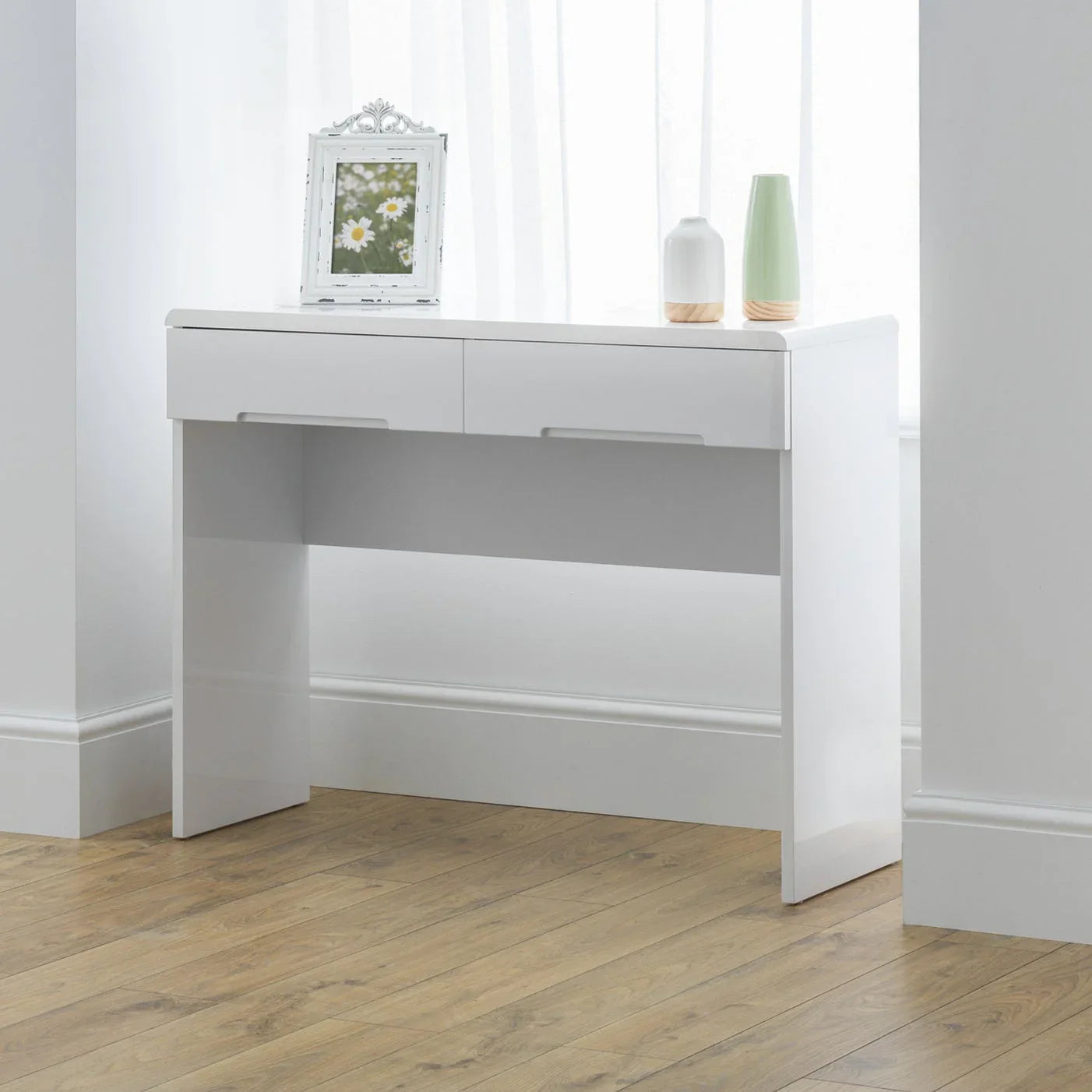 Manhattan Dressing Table With 2 Drawers - White - MAN209