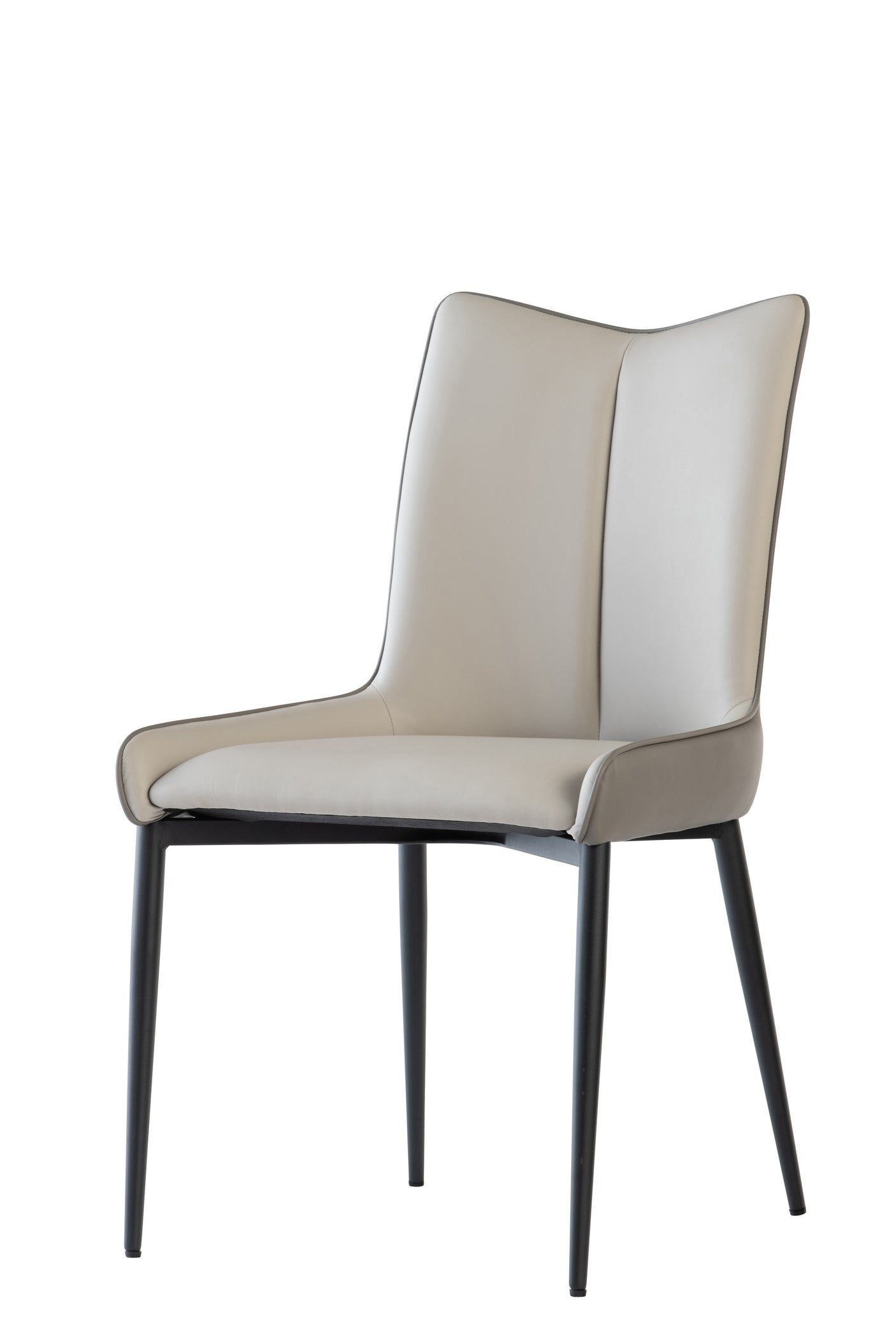 Stylish Grey Dining Chair with Black Legs - Contemporary Design