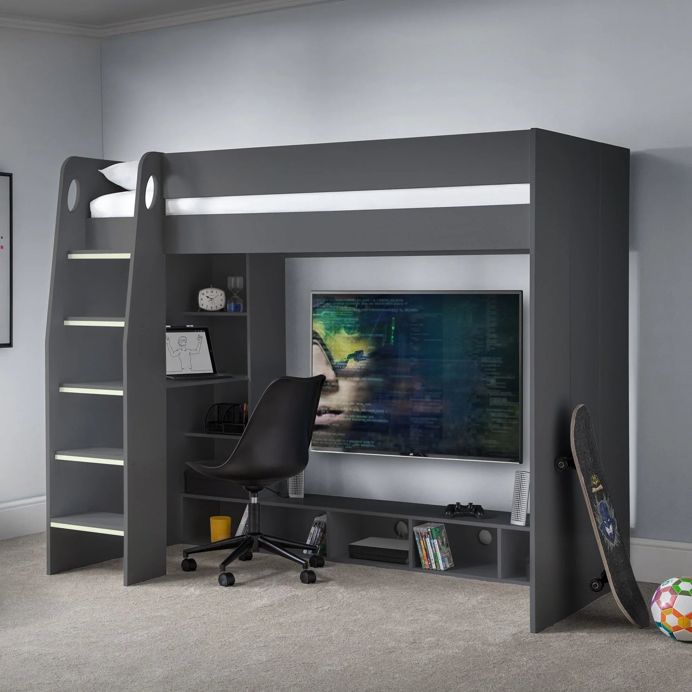 Nebula Gaming Bed With Desk - Black - NEB001