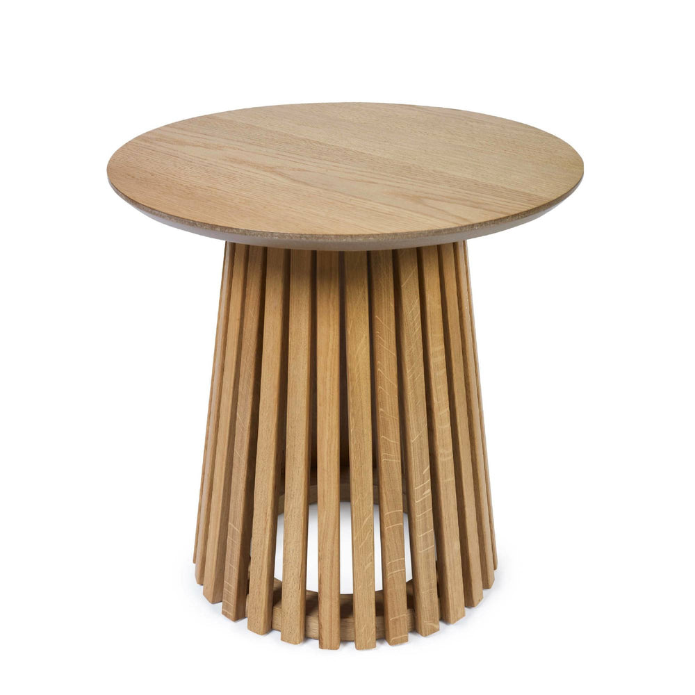 Ollie Round Lamp Table - Dark Brown - OLL005