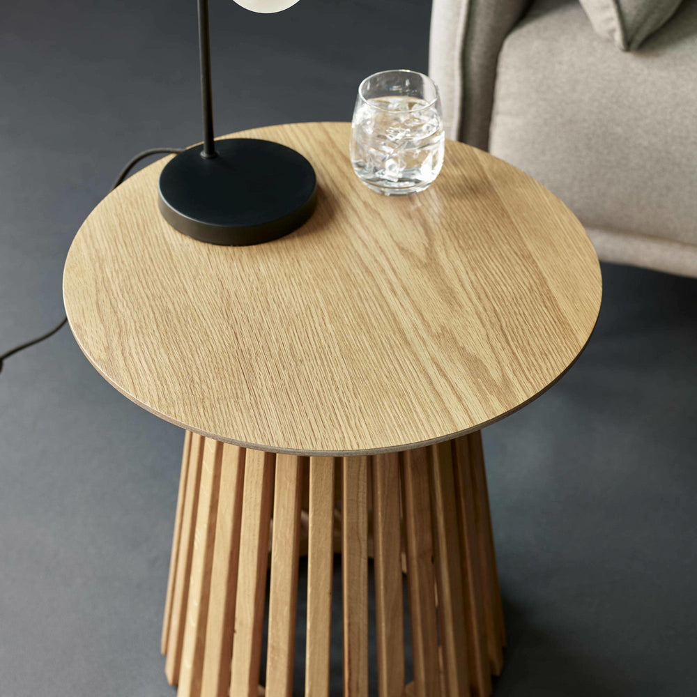 Ollie Round Lamp Table - Black - OLL006
