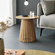 Ollie Round Lamp Table - Light Brown - OLL004