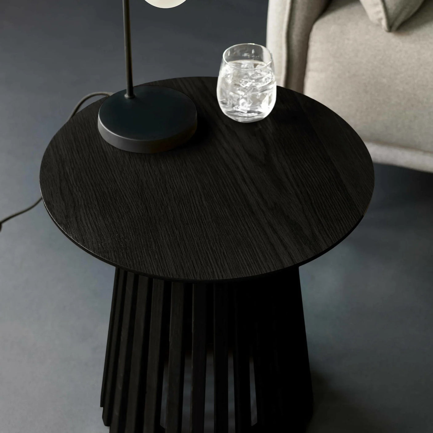 Ollie Round Lamp Table - Light Brown - OLL004