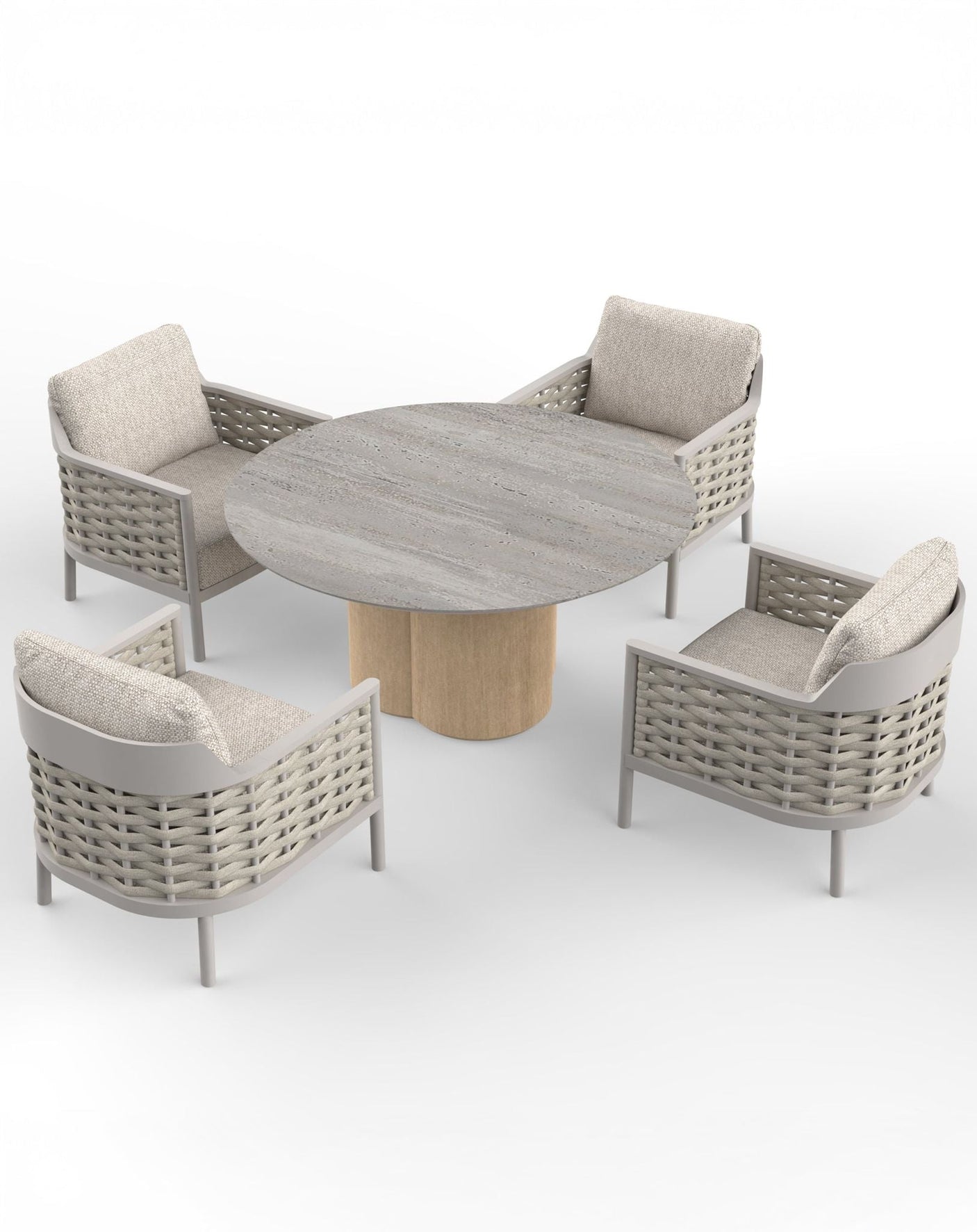 Image of OLMA 4-Seater Dining Table & Armchairs