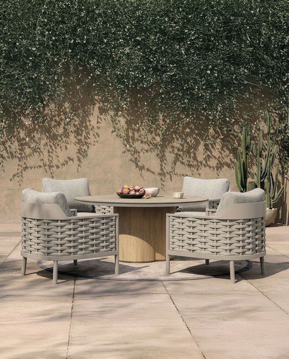 Image of OLMA 4-Seater Dining Table & Armchairs
