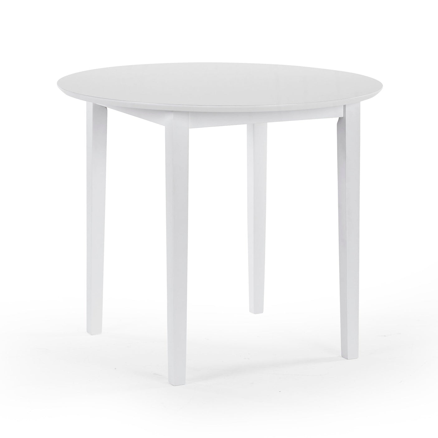 Orwell White Round Table with 4 Chairs Dining Set - White - ORW001
