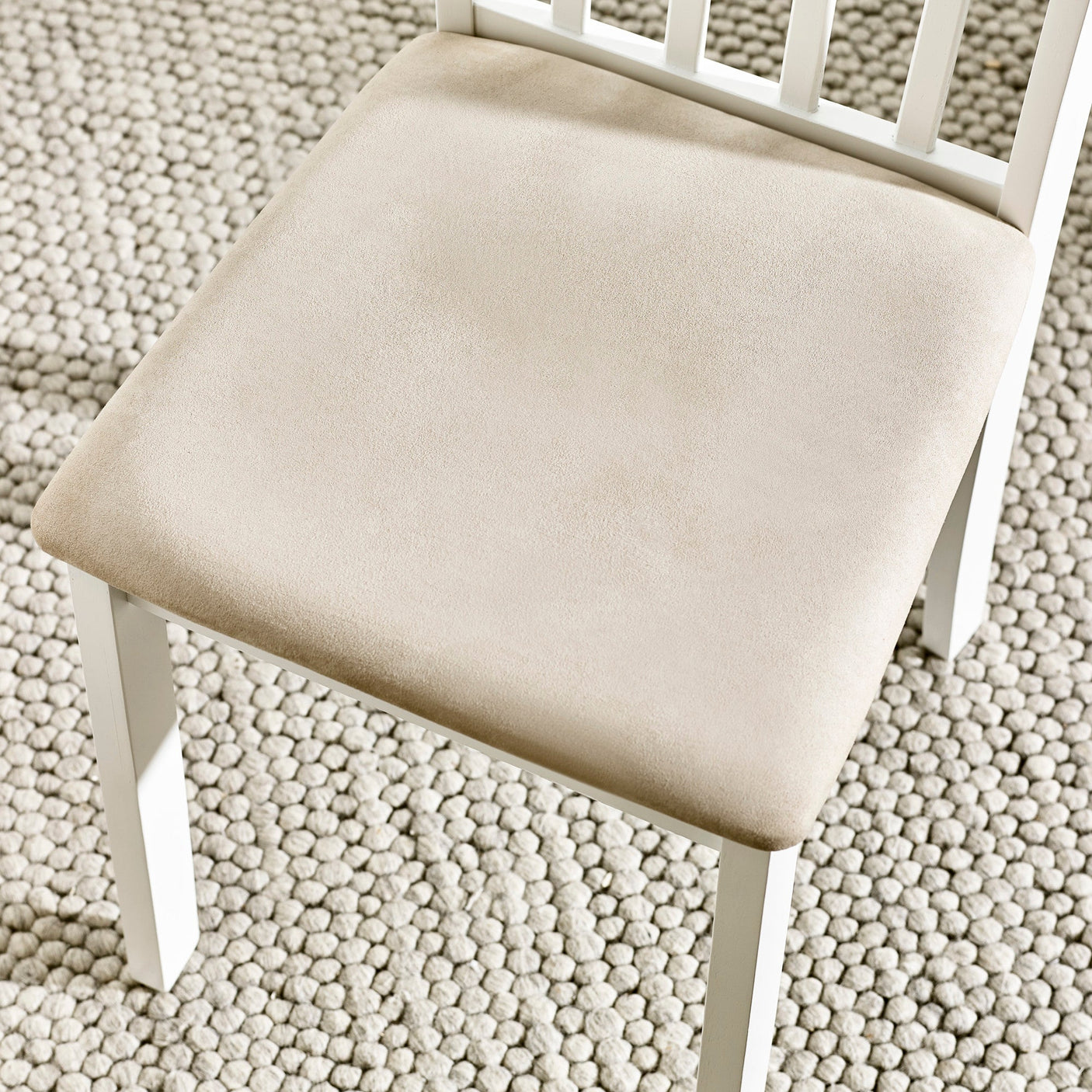 Orwell White Round Table with 4 Chairs Dining Set - White - ORW001