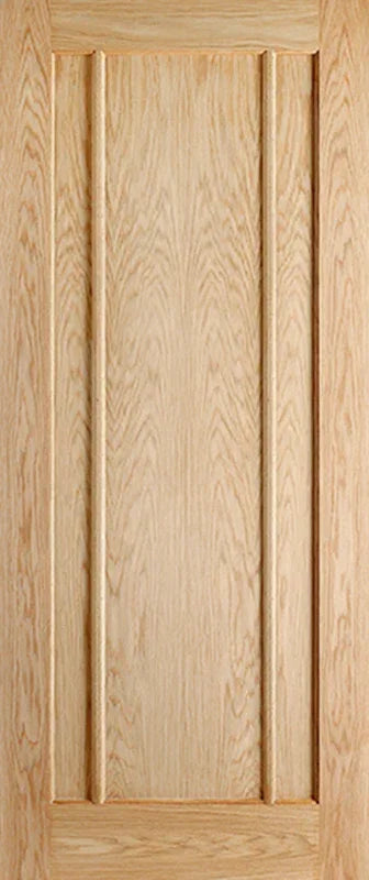 oak internal door with vertical panels and natural wood grain finish