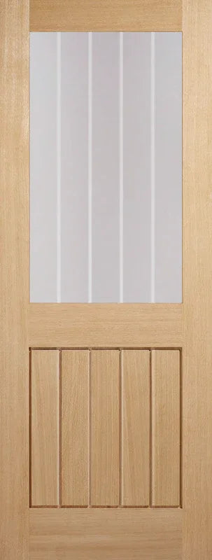 Oak Mexicano Glazed Half Light - Unfinished Oak - 1981 x 686 (27") x 35mm