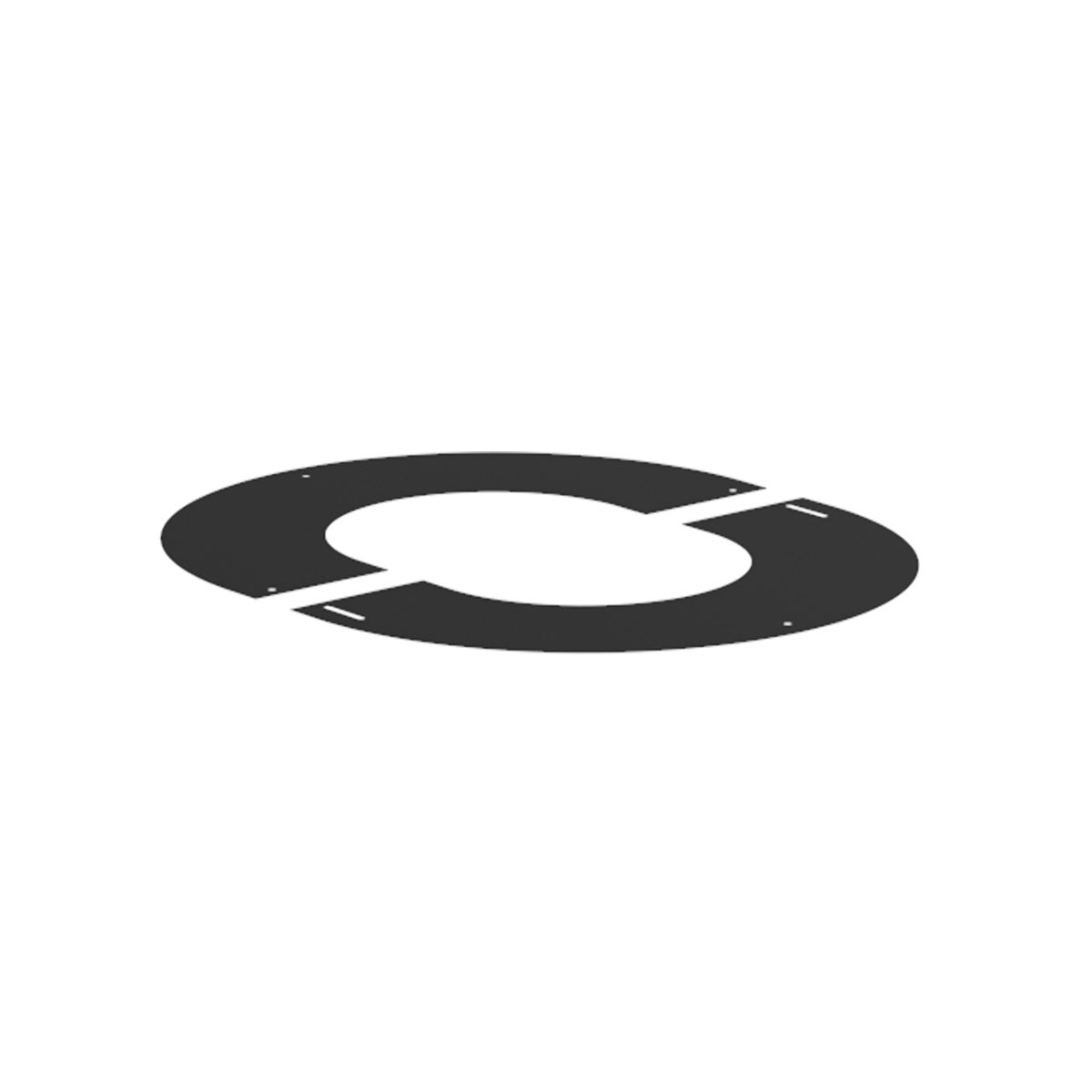 100mm black Solinox finishing plate in an oval shape with a 30-degree angle, designed for seamless installation and a polished look in various applications.