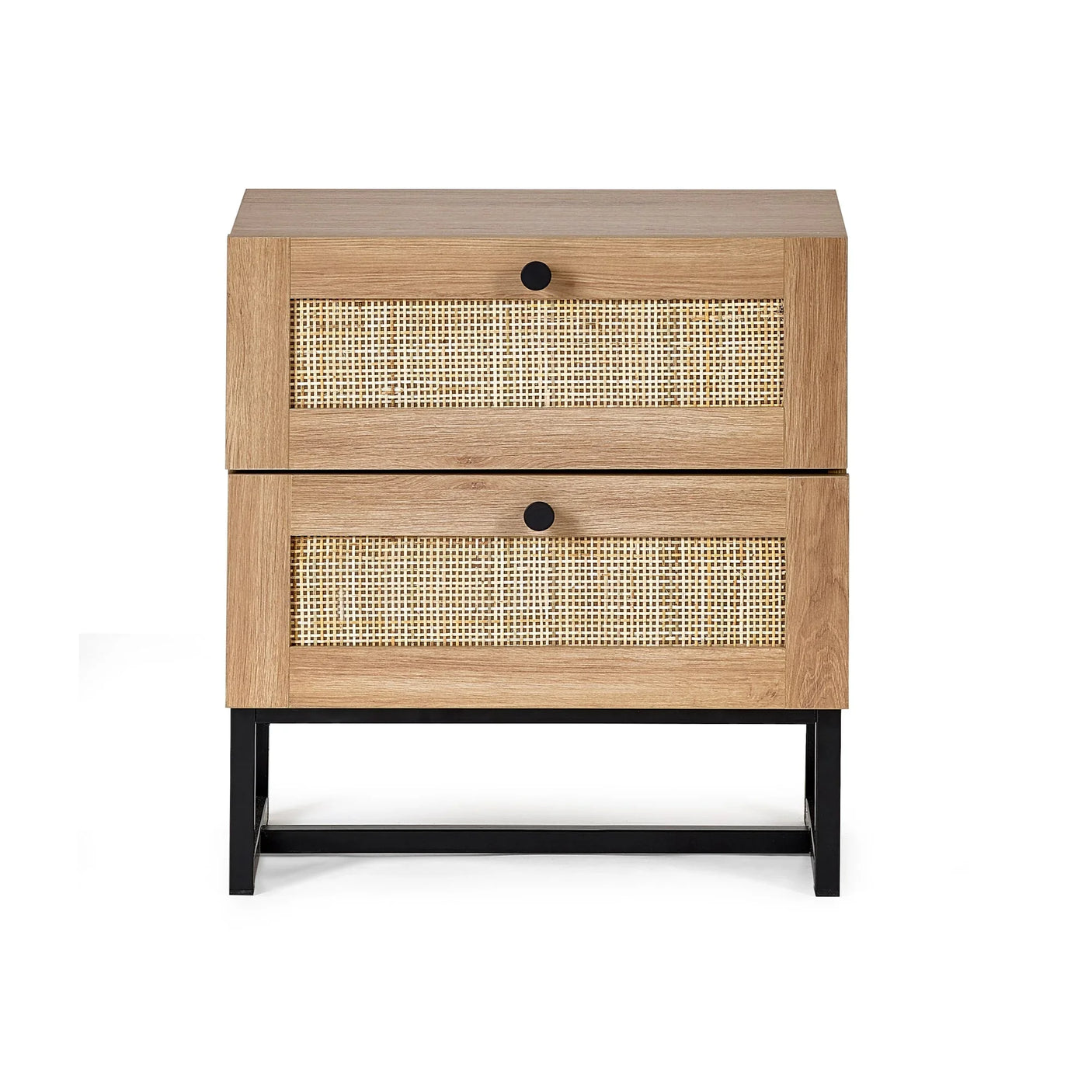 Padstow 2 Drawer Bedside - Light Brown - PAD001