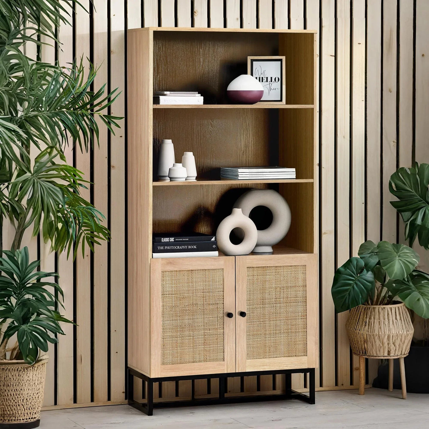 Padstow Tall Bookcase - Black - PAD108