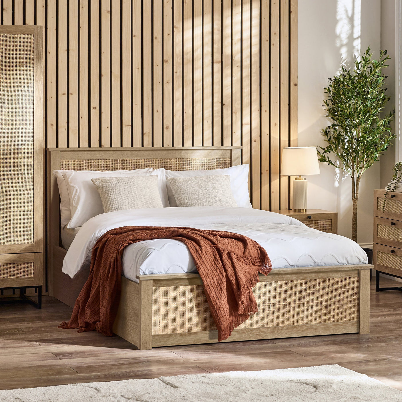 Padstow Ottoman Bed - Light Brown / Double - PAD011