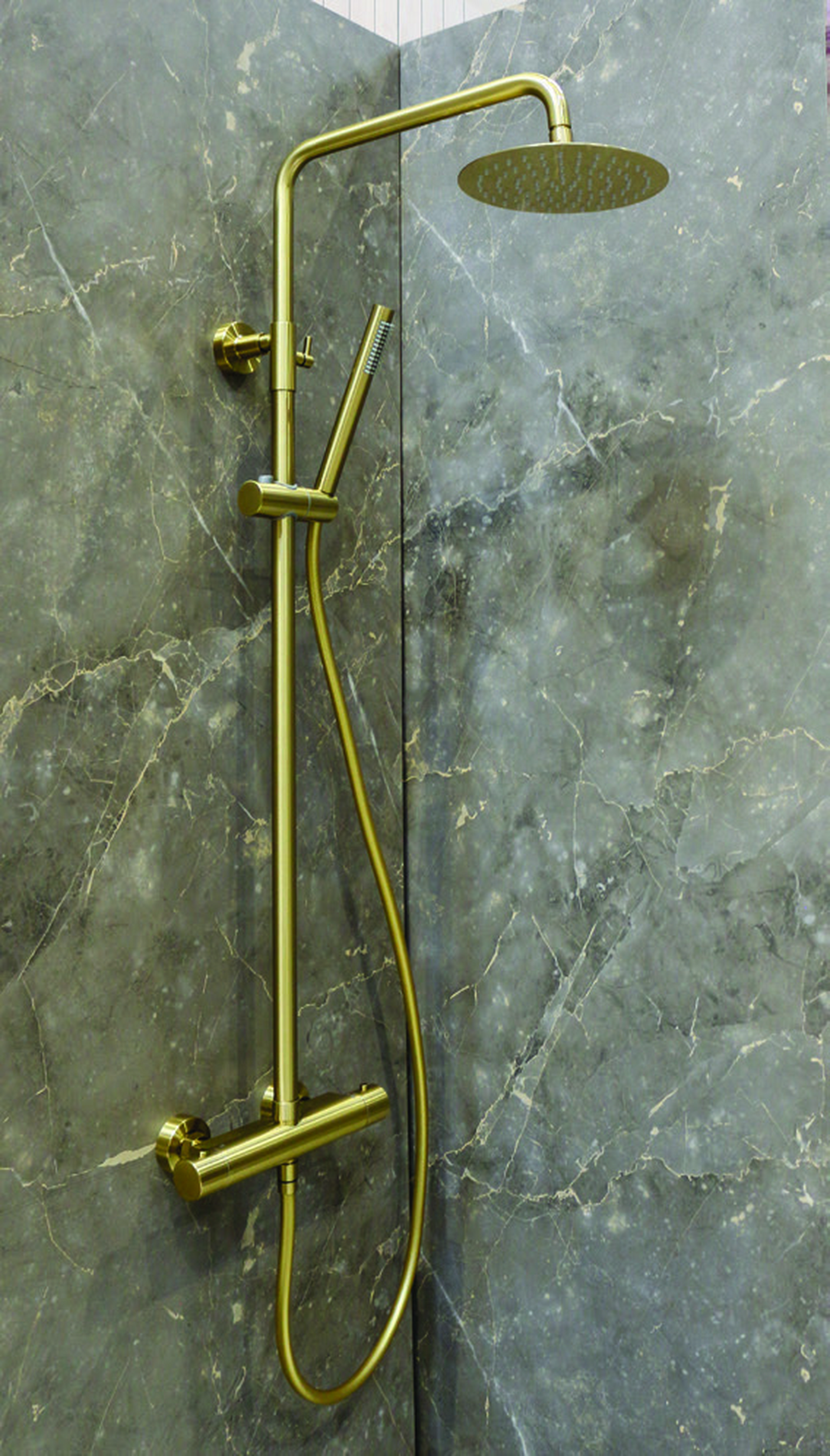 Pier Shower Pipe Kit Brushed Brass