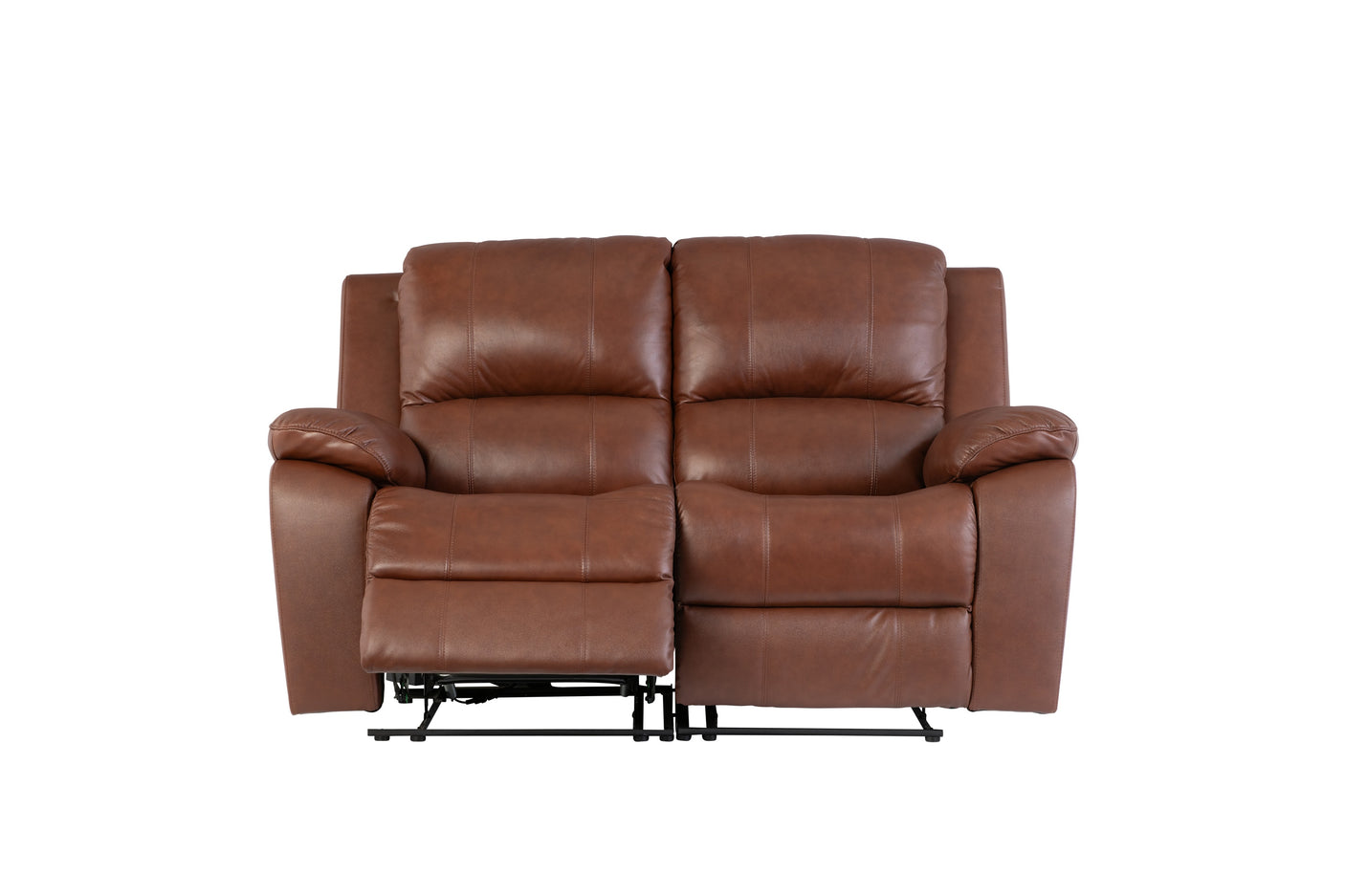 Luxurious Dark Tan Leather Electric Recliner Sofa - 2 Seater