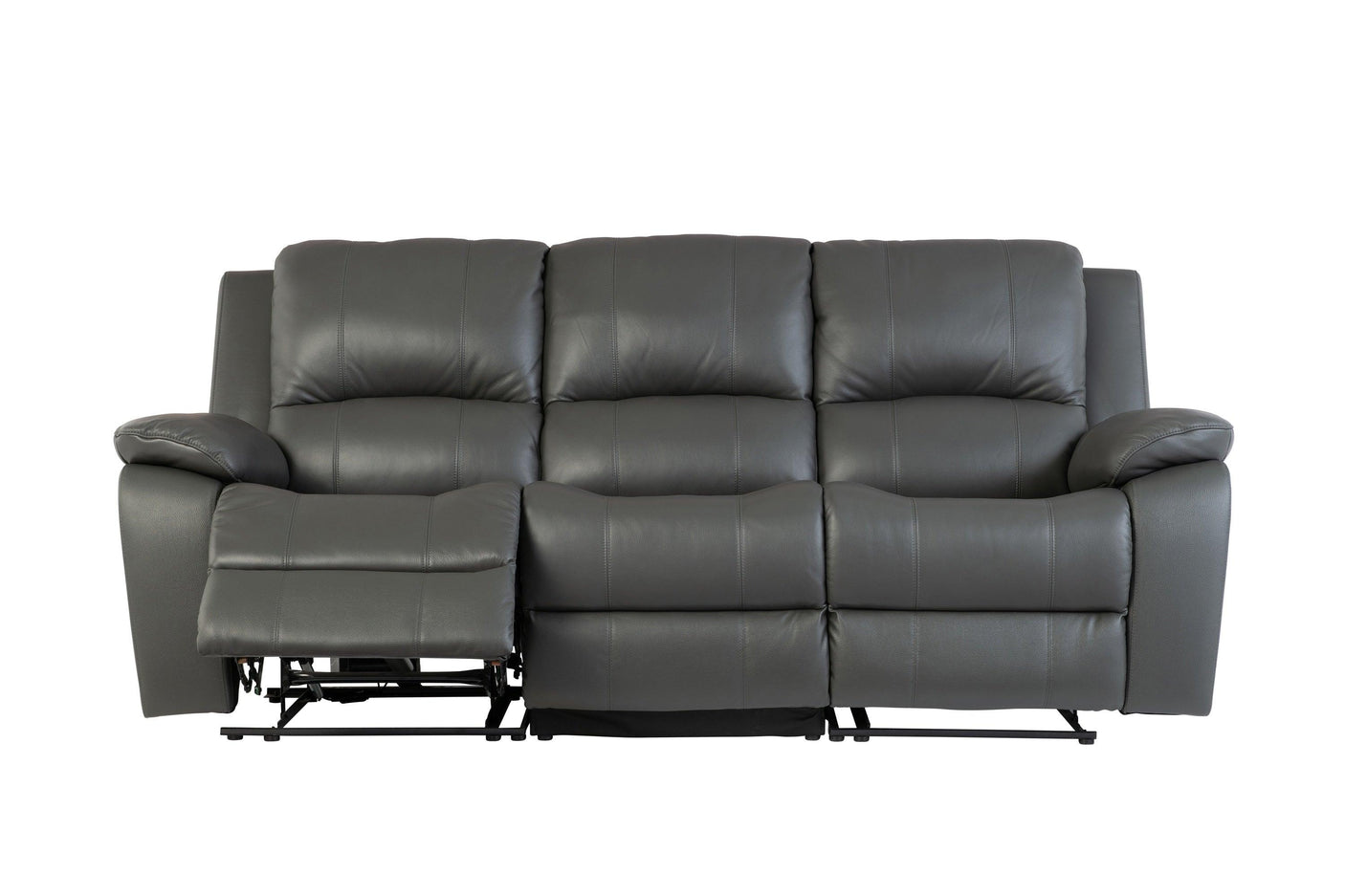 Stylish Grey Leather Electric Recliner Sofa - 3 Seater Comfort
