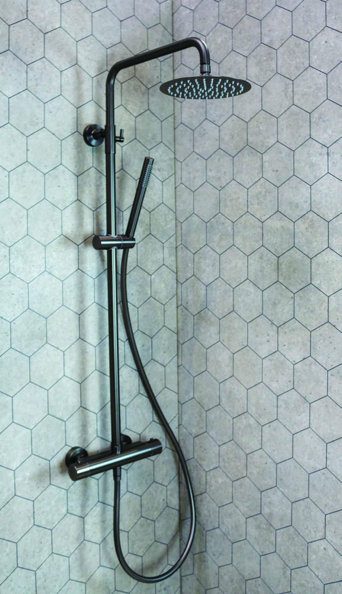 Pier Shower Pipe Kit Gunmetal Grey