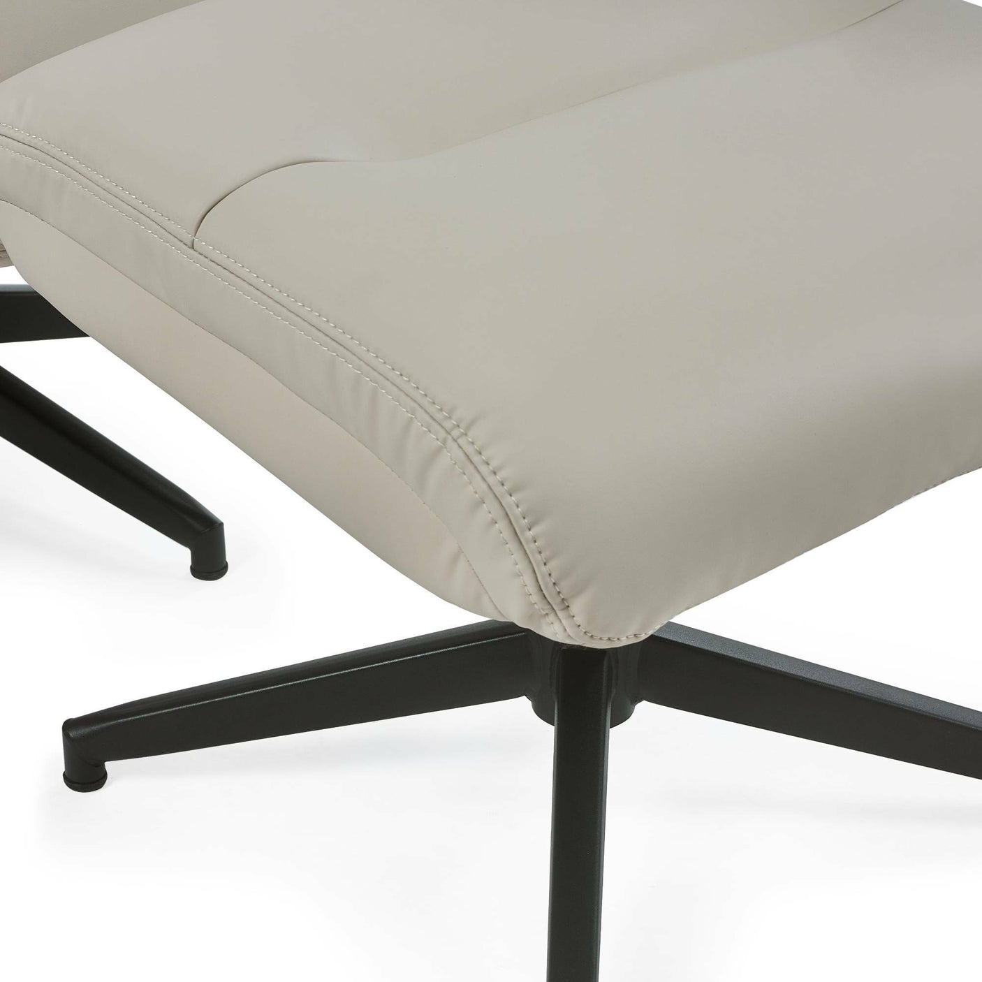 Priya Grey Faux PU Leather Recliner Chair and Stool - Grey - PRI001