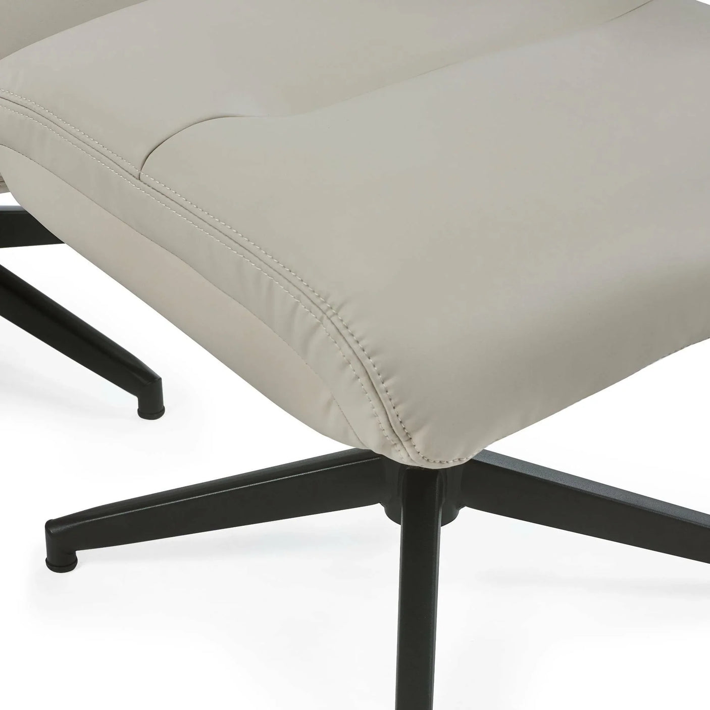 Priya Grey Faux PU Leather Recliner Chair and Stool - Grey - PRI001