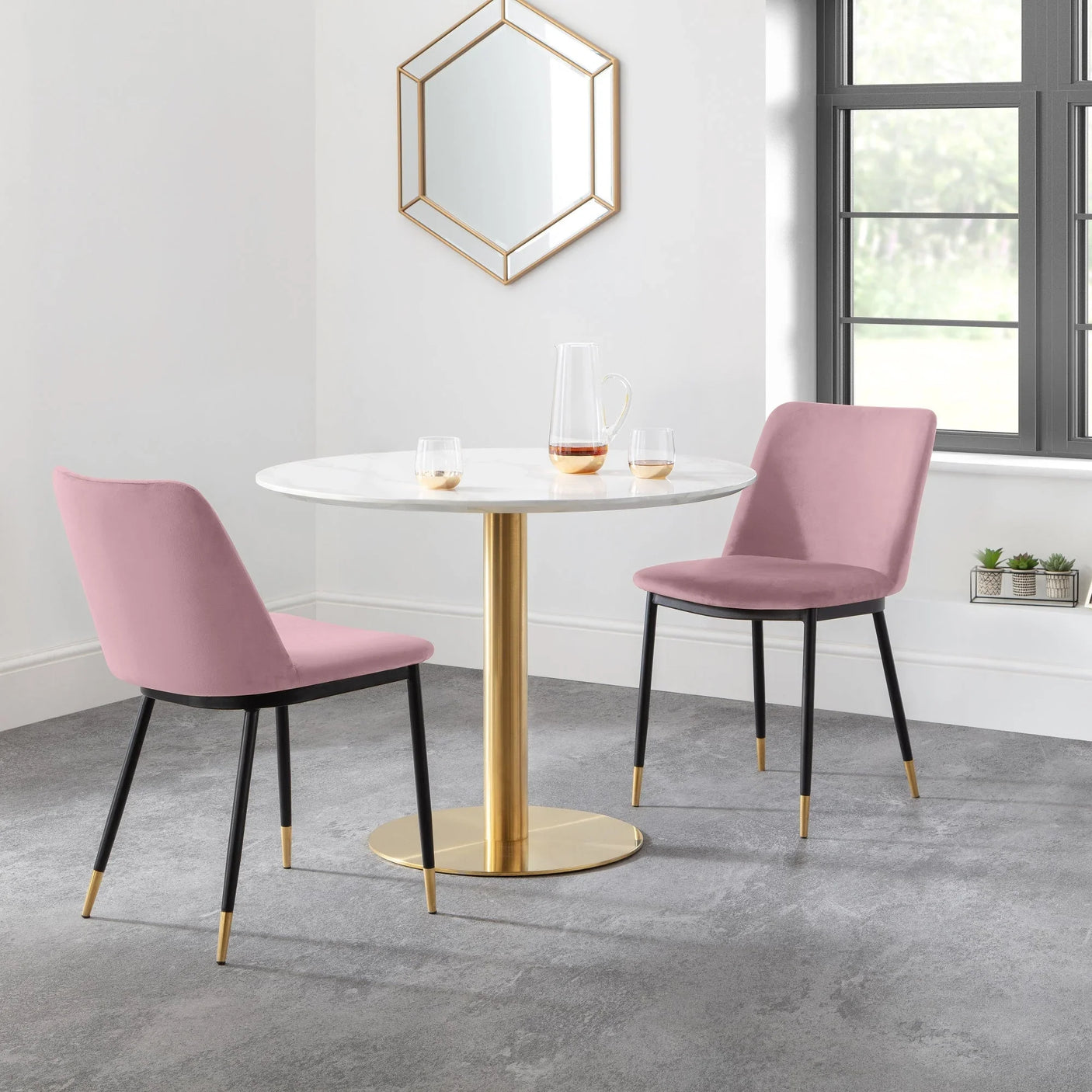 Palermo Round Pedestal Table - Gold - PAL201