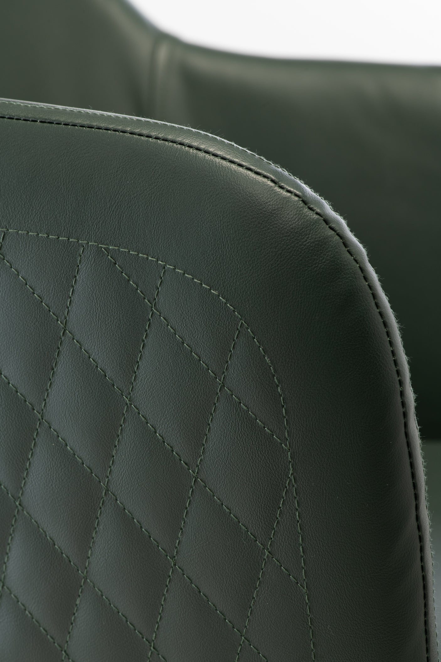 Elegant Dark Green Dining Chair with Brushed Brass Legs