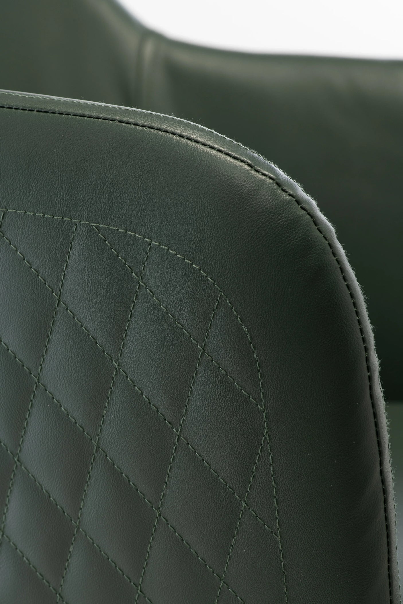 Elegant Dark Green Dining Chair with Brushed Brass Legs