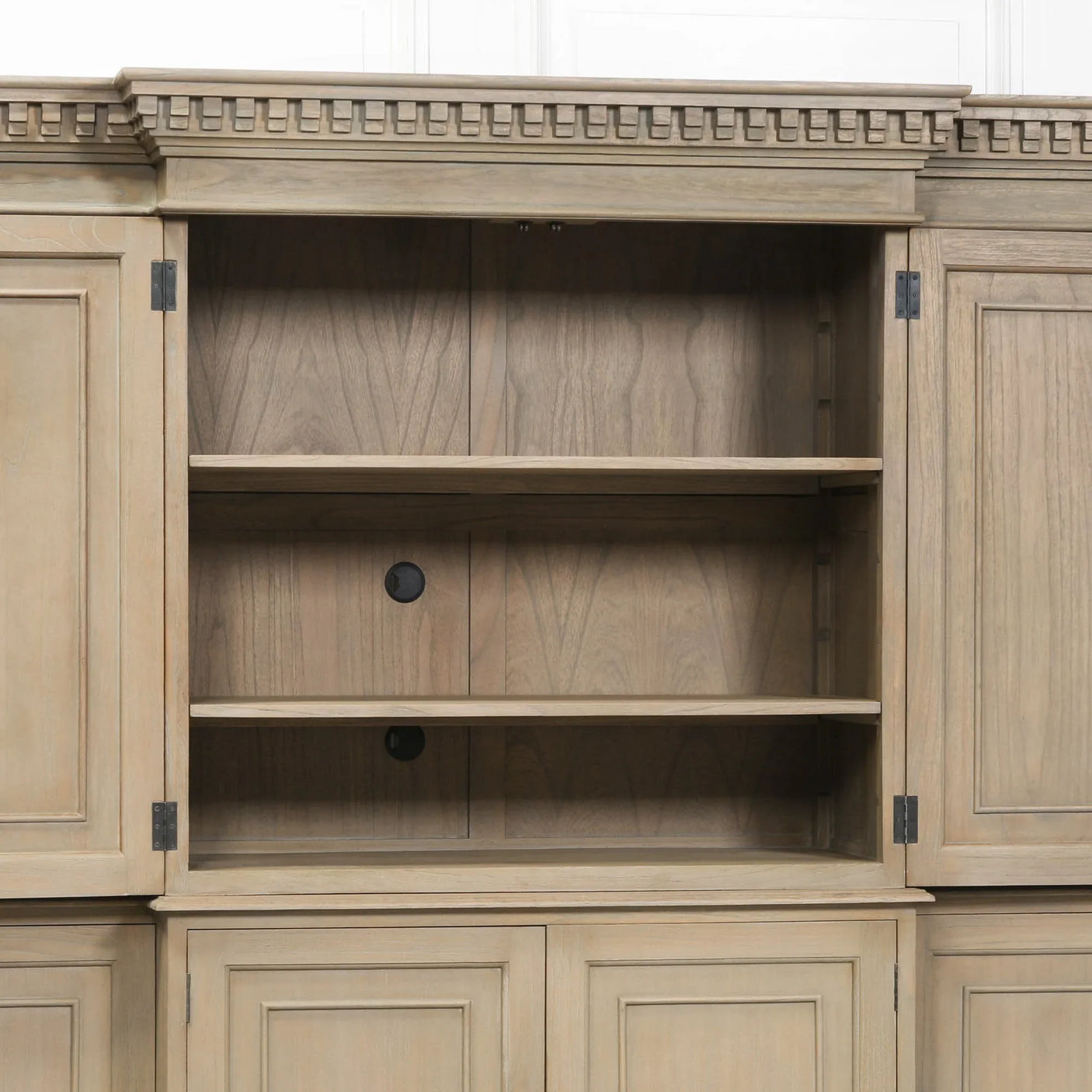 Large Wooden Triple Breakfront TV Cabinet