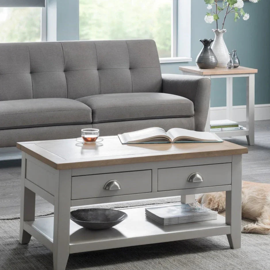Richmond Coffee Table With 2 Drawers - Grey - RIC203