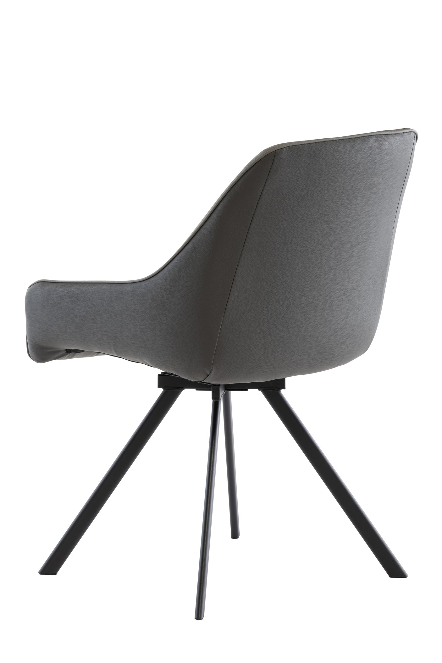 Dark Grey and Light Grey Swivel Dining Chair with Black Legs