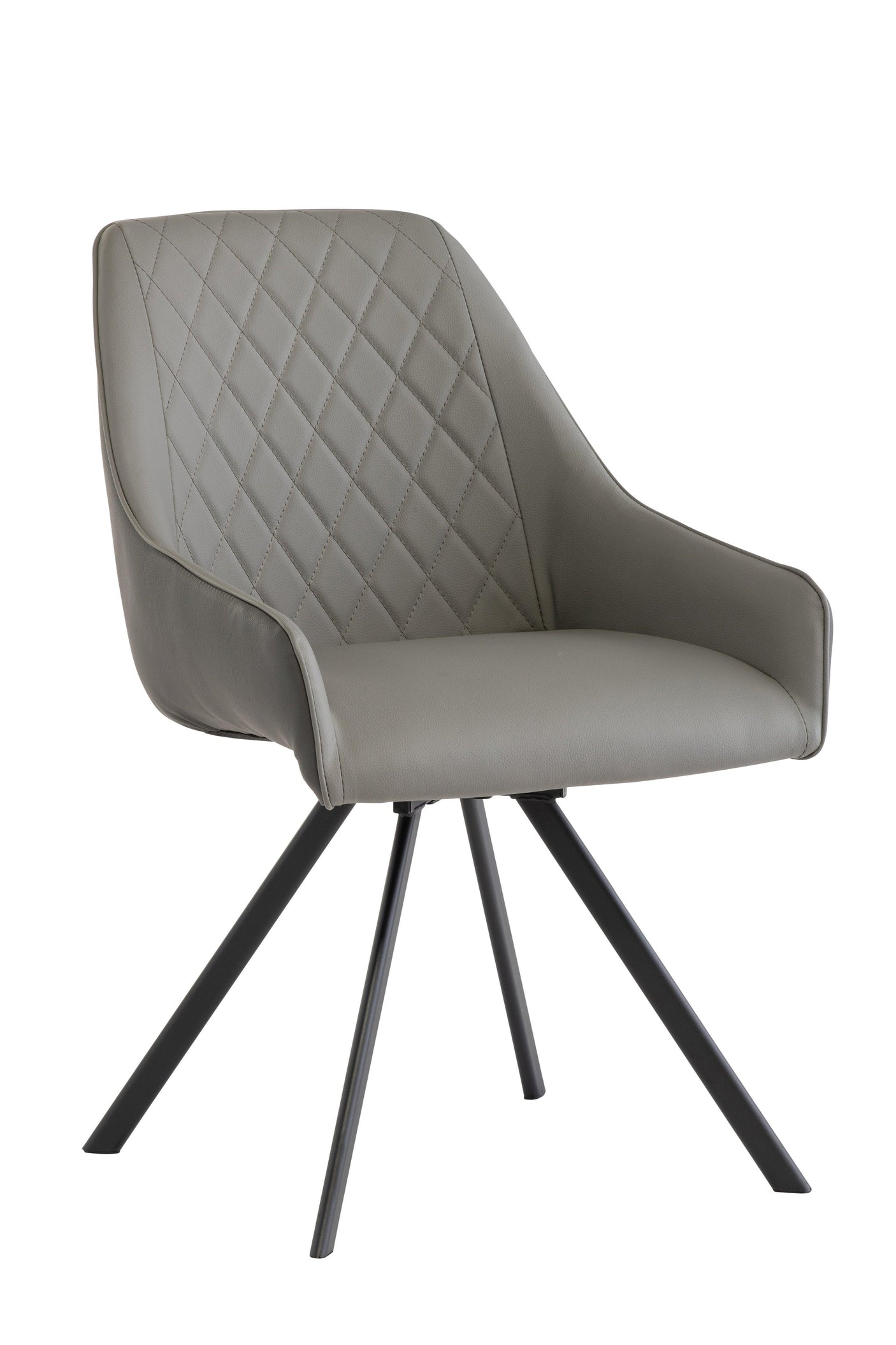 Dark Grey and Light Grey Swivel Dining Chair with Black Legs
