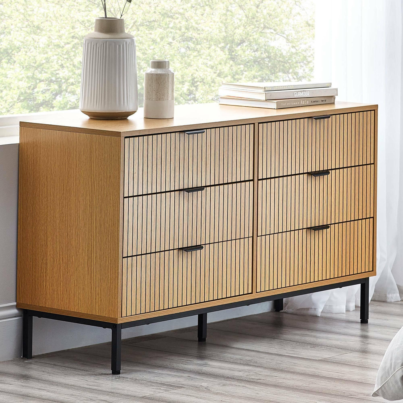 Sia 6 Drawer Chest - Light Brown - SIA005