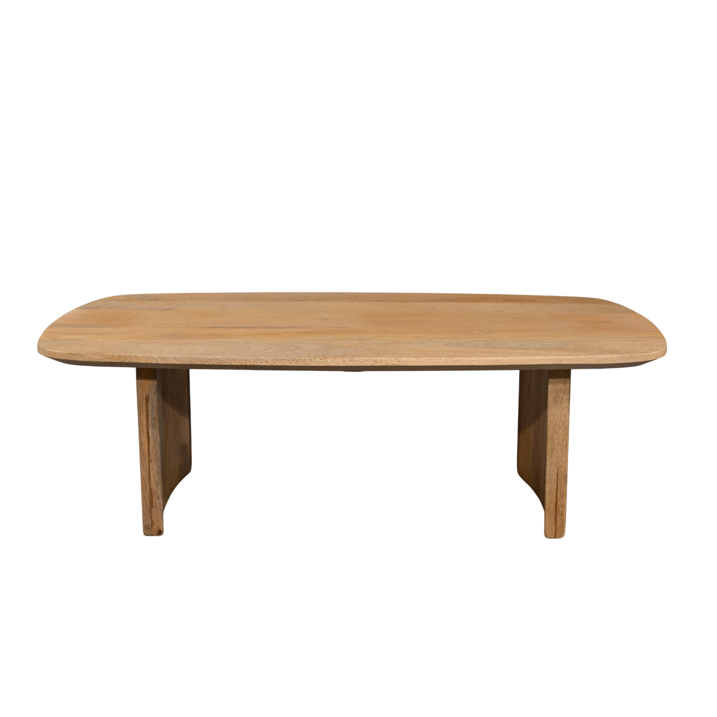Wooden coffee table on a white background