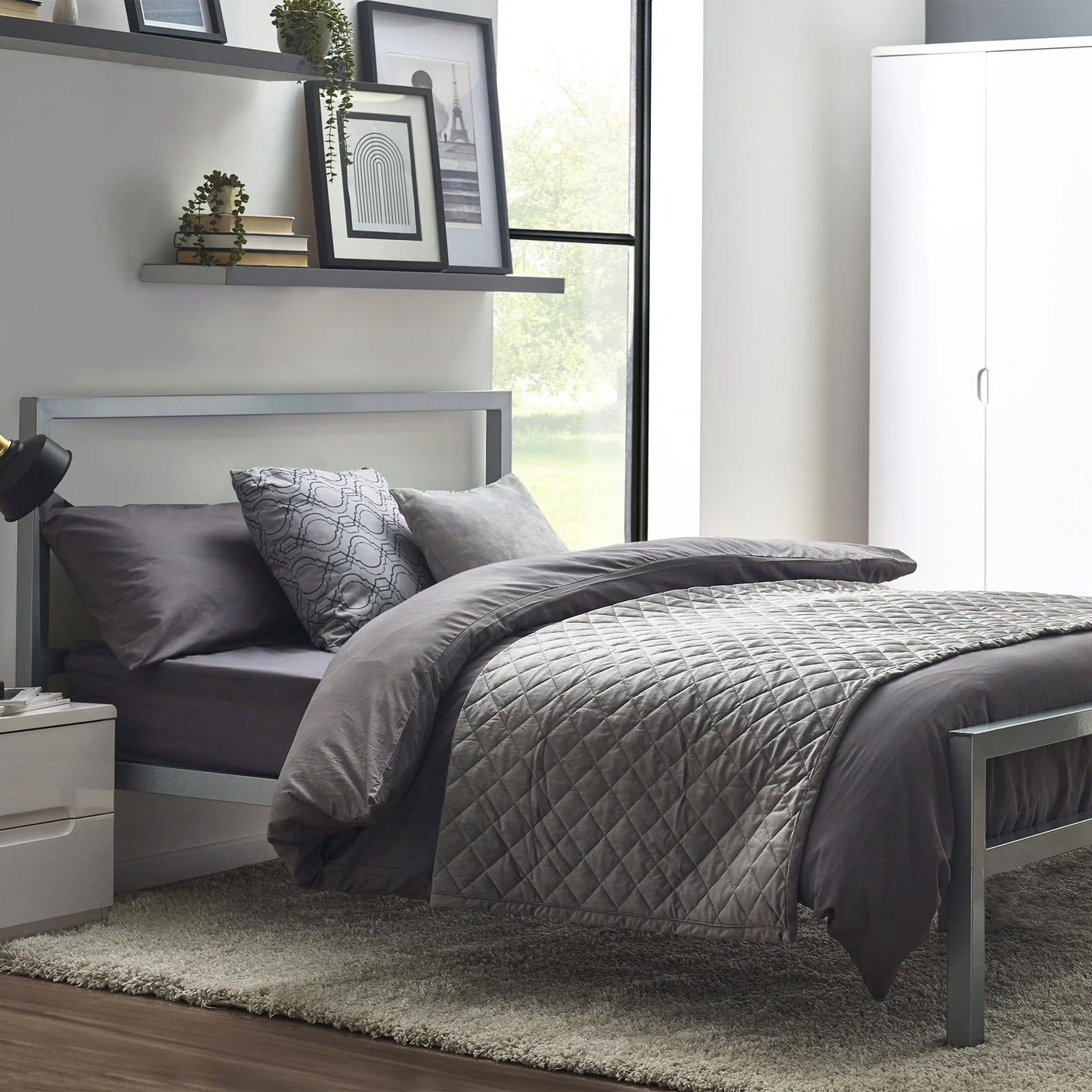 Soto Metal Bed - Silver / Single - SOT001